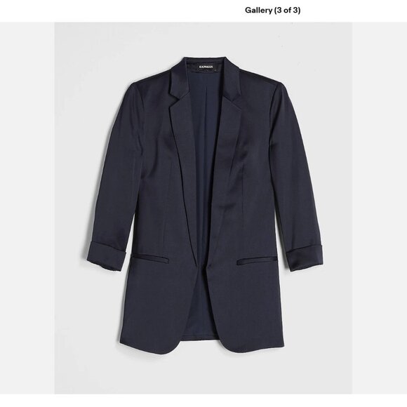 Satin Boyfriend Blazer - Picture 3 of 9